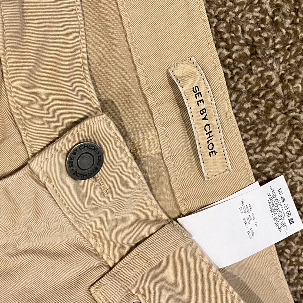 See by Chloe Wide Leg Flare Jeans in Nude Sz 31 NEW      - L - Picture 4 of 7